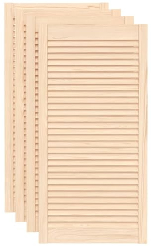 vidaXL 4X Madera Maciza de Pino Puertas Tipo Persiana con Celosía Rejilla Armario Tablillas Guardarropa Separador Decoración 99,3x49,4cm