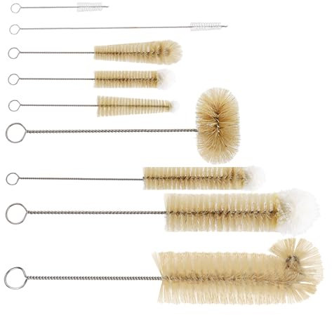Flaschenbürste Reinigungspinsel [9er Set],Masthome Langer Flaschenbürste Sodastream bürste für Strohhalme, Flasche, Wasserflaschen, Bierflaschen, Thermoskanne-schwarz