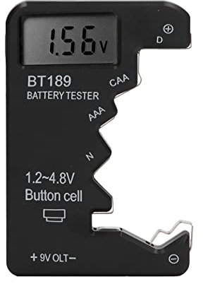 Battery Tester Checker, LCD Display Universal Battery Checker for AA AAA 6F22 9V 1.5V Battery, Battery Tester for Household Batteries - Smal Electrical Equipment (Black)