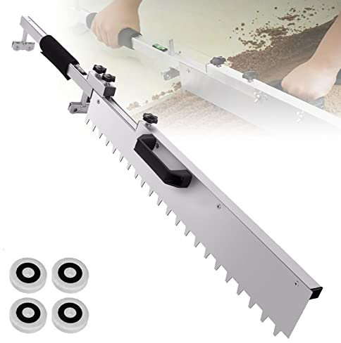 Lisseuse Taloche à Dents pour Carrelage, Truelle Crantée à Double Poignée Taloche à Dents en Acier Inoxydable pour Maçonnerie Maçon Enduit, Travailler Facilement et Efficacement(Size:41-81cm)