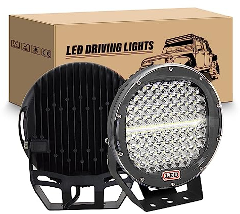 RIGIDON 2 Pcs Auto Rund Scheinwerfer 9 Zoll 23CM 294W Schwarz Spot Led Zusatzscheinwerfer 12V Offroad Beleuchtung Wasserdicht für SUV ATV Traktor LKW 4x4 6000K Weiß nebelscheinwerfer, arbeitslicht
