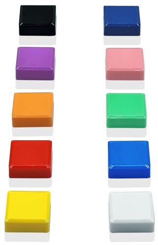 PYJLBX Magnete für Magnettafel, Magnete Stark Kühlschrankmagnete,10 Stück 10 Farben Magnete Kühlschrank Magnete Klein Whiteboard Magnete Quadrat Bunt Rund Magnet,für Whiteboard, Kühlschrank,Magnetwand