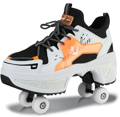 Rullskridskor, skor med hjul, skateboardskor, inline-skridskor, justerbara damskor med hjul för flickor