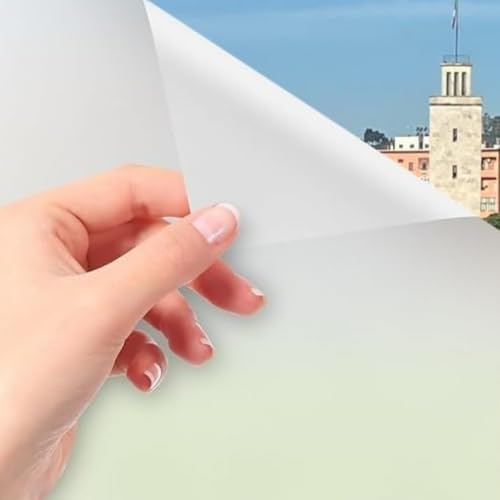 Pellicola per Vetri Finestre (75x200cm) MOLTE MISURE GRANDI Satinata Opaca Autoadesiva NO Colla Anti UV Pellicola smerigliata per vetri finestre privacy Facile Applicazione Box Doccia Statica