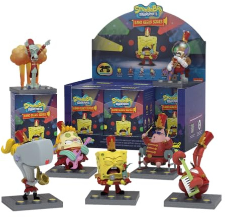 Mighty Jaxx Bob l'éponge Band Geek | Figurine de Collection Boîte Surprise | Conteneur avec 6 caractères