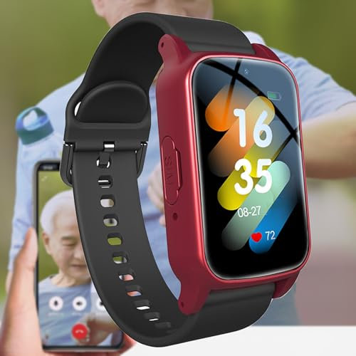 Weyot Pulsera SOS para Personas Mayores, Reloj localizador Personas Mayores GPS, Reloj Inteligente con detección de caídas, Pulsera de posicionamiento GPS,Red
