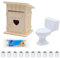 3 Pieces Dollhouse Bathroom Accessories, Miniature Dollhouse Toilets Wooden Dollhouse Furniture Gnome Accessory Set, Birthday Gifts for Girls Boys