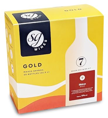 SG Wines Gold 30 Bottle 7 Day Red Wine Kit - Shiraz