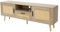 ML-Design TV-Schrank 140x50,5x30 cm Eiche Optik, Fernsehtisch mit 2 Türen, Schublade, Ablage, TV Board Rattanfront, Massivholzfüße, TV Lowboard für Wohnzimmer, Fernsehschrank für Fernseher bis 65 Zoll