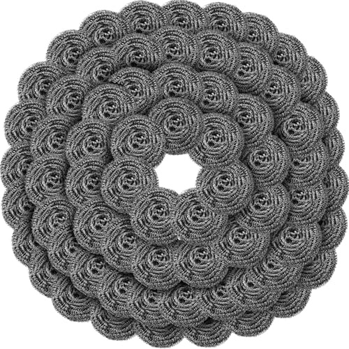 Roshtia 72 Pcs Stainless Steel Scrubber Bulk Large Steel Wool Scrubber 50 Gram Stainless Scourers Sponges Scouring Pads for Cleaning Dishes, Stoves, Pots, Pan, Cooker Hoods