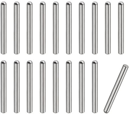 sourcing map 6x50mm Dowel Pins, 20pcs 304 Stainless Steel Round Head Flat Chamfered End Dowel Pin Bunk Bed Pins Shelf Pegs Support Shelves Fasten Elements