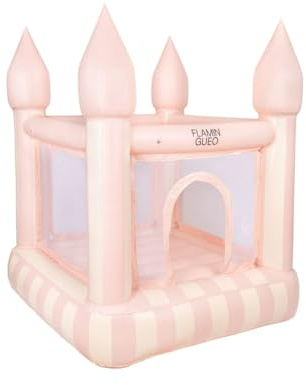 Château Gonflable pour Enfants - Usage Intérieur - PVC - Gonfleur Intégré - Rose