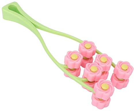 LUCKDANO Ansiktsmassagerrulle V-formad Ansiktsrulle med Flera Rullar - Melonfrödesign, Ergonomiskt Handtag, ABS-material, Perfekt för ansikts-, nacke- och Hakmassage (Rosa)