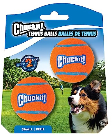 Chuckit 07101 tennisboll liten, 2 hundbollar kompatibel med ballwerers, S