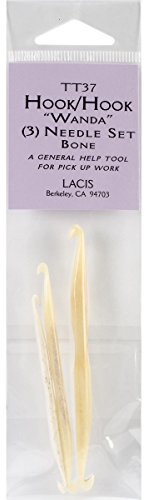 Lacis TT37 Double Ended Bone Crochet Hooks, 3-Pack