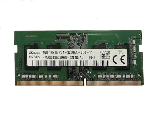 SK Hynix 4GB DDR4 3200MHz PC4-25600 1.2V 1R x 16 SODIMM Laptop RAM Memory Module HMA851S6CJR6N-XN, OEM Package