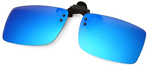 Long Keeper Clip Occhiali da Sole – Unisex Clip On Occhiali da Sole Polarizzati Flip Up Lenti da Sole Sovrapponibili, Clip per Occhiali da Vista Rettangolari