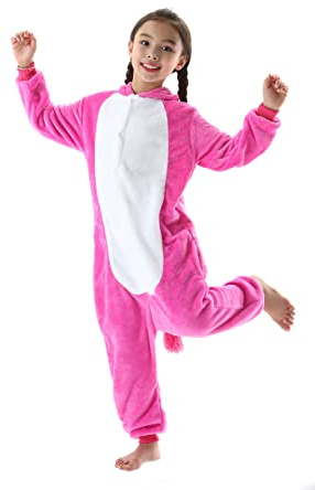 DarkCom Tier Kostüm Onesie Kinder Weihnachten FaschingsKostüm Cosplay Anime Schlafanzu Nachtwäsche Einhorn Neu Rose