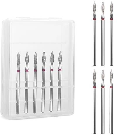 6 Pezzi Trapano per Unghie a Fiamma Set, Punte per Trapano per Cuticole 3/32 Punte per Trapano per Rimozione Cuticole in Carburo Diamantato per Unghie Acriliche e Unghie Naturali