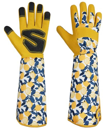 Ainiv Gants de Jardinage Femme, Jaune Gants de Travail de Jardin pour Femmes, Antidérapants, Légers et Respirants, pour La Cour, Le Jardinage Extérieur Polyvalent (M)