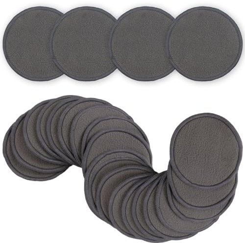 Dischetti Struccanti in Bambù, 24 Pezzi con Sacchetti Lavabili. Salviette Struccanti Riutilizzabili per Tutti i Tipi di Pelle. Fibra di Bamboo per una Pulizia Delicata ed Ecologica.