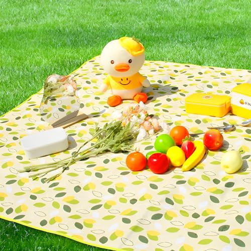 TFSZE Couverture Pique Nique 150x200cm,Couverture De Pique-Nique Pliable Pour L'extérieur,Nique Tapis De Camping Imperméable Et Résistant Au Sable,De Transport Pour Famille,Plage,Camping(Verte Feuill)