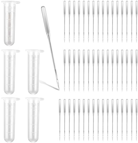 50 Stück Nähmaschinennadeln,Nähmaschine Nadel Set 90/14 Haushalts Nähmaschine Nähnadeln Metall Universal Jersey Nadeln für Meisten Nähmaschinen Zubehör Nähnadeln für Denim Leder Stretch Jersey Stoff