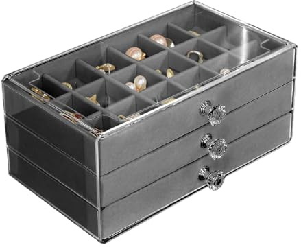 Caja De Colección De , Vitrina para Exhibición De Fósiles, Organizador De 54 Divisiones para Gemas Minerales Conchas Miniaturas Recuerdos De Graduación Y Accesorios De Guardado