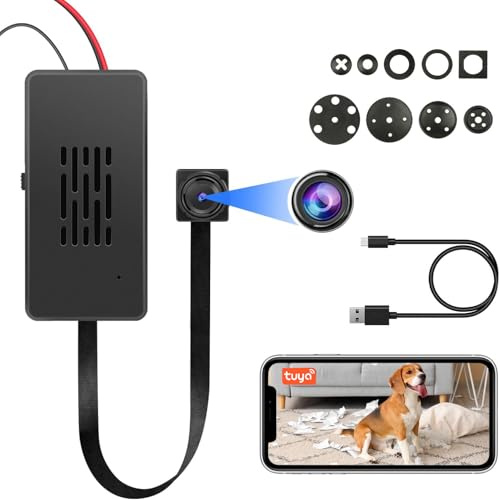 Telecamera Wireless Mini, Ricaricabile 4K/1080P, Compatibile con Tuya Smart App e 2.4Ghz, Angolo Ampio, Visione in Tempo Reale, Funzione di Registrazione Video e Scatto Fotografico, Allarme Rilevament
