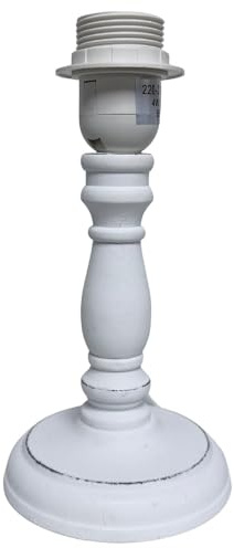 Britalia Table Lamp Base, White Washed Wood, White, E27 ES, 11x23cm, 0.55kg, with Inline Rocker Switch
