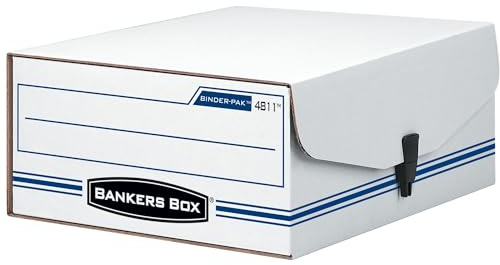 Bankers Box LIBERTY Binder-Pak, Standard Set-Up, Attached Flip-Top Lid, Letter, 4 3/8 x 9 1/8 x 11 3/8 Inches, Case of 12 (48110)