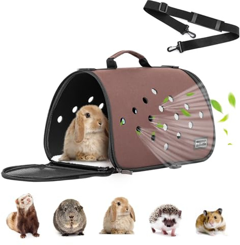 Petsfit 16 X 9 X 9 Inches Rabbit Carrier, Portable Bunny Carrier with Ventilation Holes, Guinea Pig Carrier for Small Animals, Chinchilla, Hedgehog, Squirrel