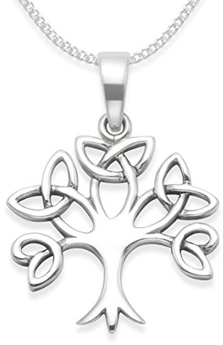 Heather Needham Sterling Silver Life Tree Necklace Celtic on Silver chain - Life Tree Pendant - Celtic Pendant. SIZE: 19mm x 18mm. Gift Boxed 8099/18