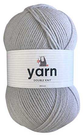 Korbond DK Light Grey Yarn - 100g Acrylic Wool - Lightweight, Hypoallergenic & Durable Double Knit Crochet Yarn Knitting Wool (290m Total)