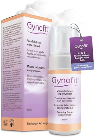 Gynofit schiuma (non profumato) - Pulizia e rasatura intima per la salute della vagina - Sostiene l'equilibrio del pH e la funzione protettiva della flora vaginale (100 ml)