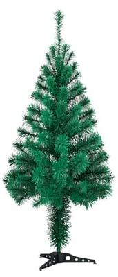 Weihnachtsbaum künstlich, 1,2m Künstlicher Christbaum Grün PVC, Edeltanne Schnellaufbau chwer entflammbar, inkl. Christbaum Ständer (120cm, Grün)