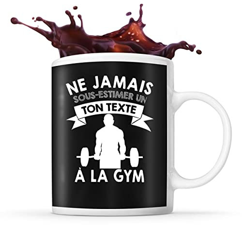 Mug Gym musculation Prénom métier âge Personnalisable | Tasse drôle pour Sportif | idée cadeau anniversaire Noël fête des Pères