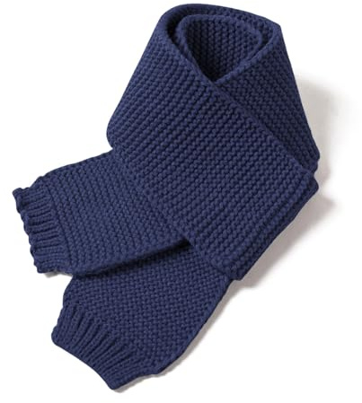 Piewag Kids Toddler Scarf Winter Warm Knit Scarves Neck Warmer Fashion Solid Color Scarf for Boys Girls Navy