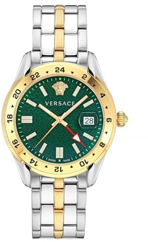 Versace Herren Analog Armbanduhr Greca Time GMT