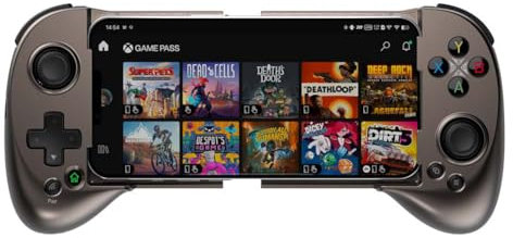 ShanWan Handy Controller für Android/iOS/iPhone15, Smartphone Controller mit Einstellbarer Joystick, Bluetooth Mobile Gaming für PS Remote Play Xbox Cloud Steam Link GeForce NOW Usw (Braun)