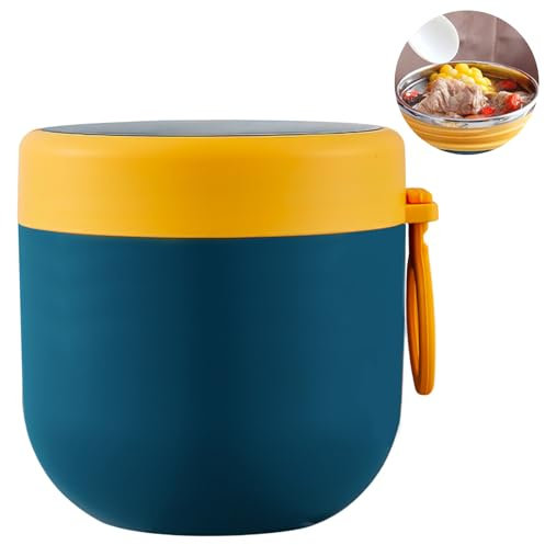 AWSGHLF Muesli Cup to Go - Lunchpot Ellipse Portable Yoghurt Cup with Spoon, Food Containers for Milk, Yogurt Cereal Porridge Soup Lunch Box for School Work Travel Picnic 800ml