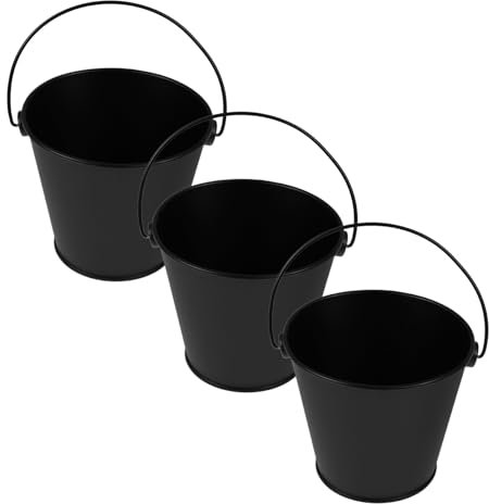 ANDRESLAD 3pièces Seau à Huile pour Barbecue Récupérateur De Graisse Portable Seau pour Drainer Huile De Grillades Extérieur