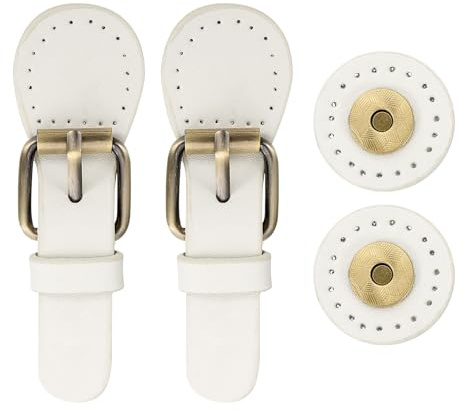 QUARKZMAN 2 Pcs Boutons-Pression Cuir Fermeture Magnétique, Boutons Magnétiques Pour Sacs À Main Et Totes, Fermetures À Coudre Cuir Pour Fournitures Fabrication Sacs Portefeuille DIY, Beige