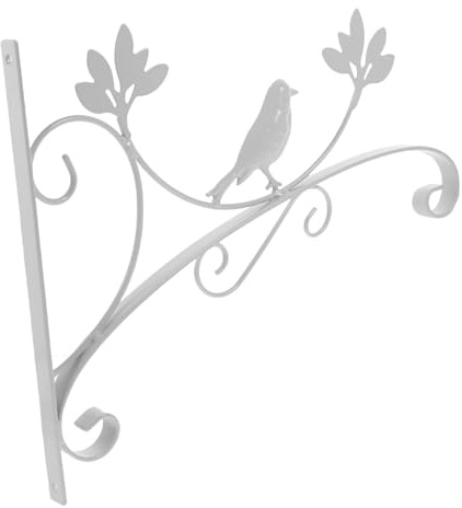 Hemobllo Support de Pot de Fleurs Suspendu en Fer Blanc Robuste pour Balcon, Structure Solide et Design Élégant pour Décoration Murale D'ornements et Plantes