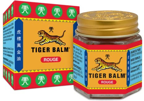 Tiger Balm - Balsamo di Tigre Rosso a Effetto Riscaldante - Contiene Canfora e Mentolo - Per Sportivi, prima dello Sforzo Fisico e contro lo Stress quotidiano - 19 g