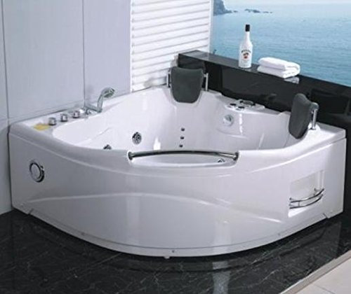 Bagno Italia Bañera de hidromasaje 150x150, con 2 puestos, 11 chorros disponible en la versión derecha