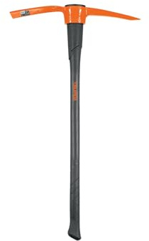 Truper 5 lb Pick Mattock, 36-Inch Heavy-Duty Fiberglass Handle with Shock-Absorbing Grip, 110 mm Chisel, Forged Steel Dual-Head Digging and Breaking Tool (Model TP-5M / 18647)