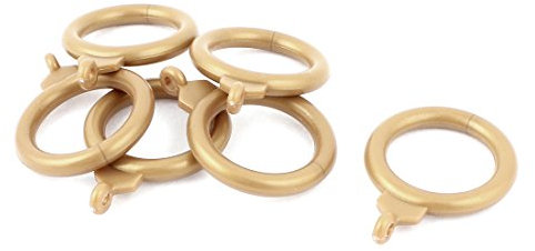 Aexit Cortina de ventana de plástico Drapeado Ducha Anilla deslizante Ojal Gancho Anillos (model: I4080IXII-5225JN) Marrón 6 piezas