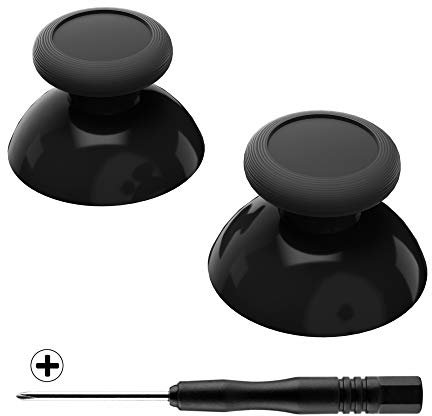 eXtremeRate Thumbsticks kompatibel mit Nintendo Switch Pro Controller, Ersatz Thumb Grips Joysticks Analog Sticks Aufsätze für Switch Pro Controller-Schwarz