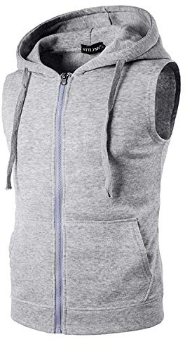 STTLZMC Casual Débardeur Homme Capuche Sweatshirt sans Manche Hoodies Sport Haut avec Poche